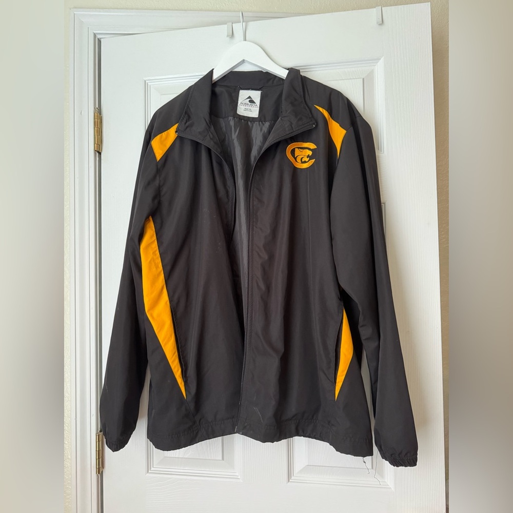 Augusta Sportswear Men's Black and Gold Windbreaker with Wildcat